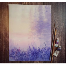 Оксана Кудряшова. Лаванда. Акварель, 30х40 см