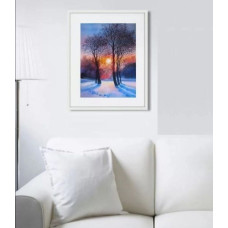 Оксана Кудряшова. Закат зимой. Акварель, 30х40 см